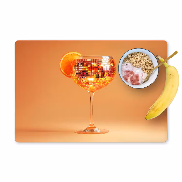Placemat - 6 stuks - Drank - Oranje - Glitter - Disco — 1