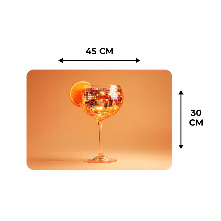 Placemat - 6 stuks - Drank - Oranje - Glitter - Disco — 3