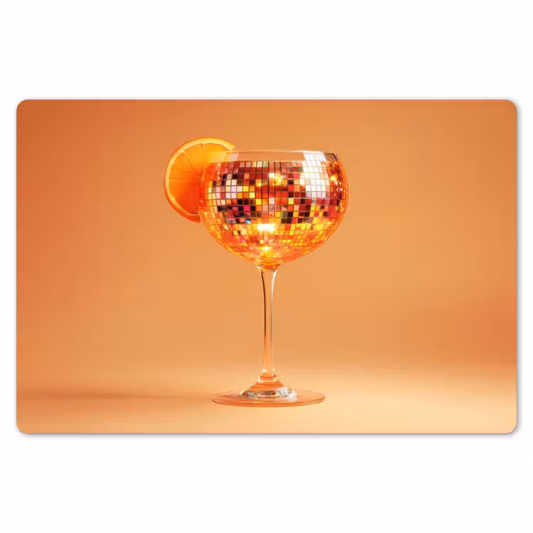 Placemat - 6 stuks - Drank - Oranje - Glitter - Disco — 7