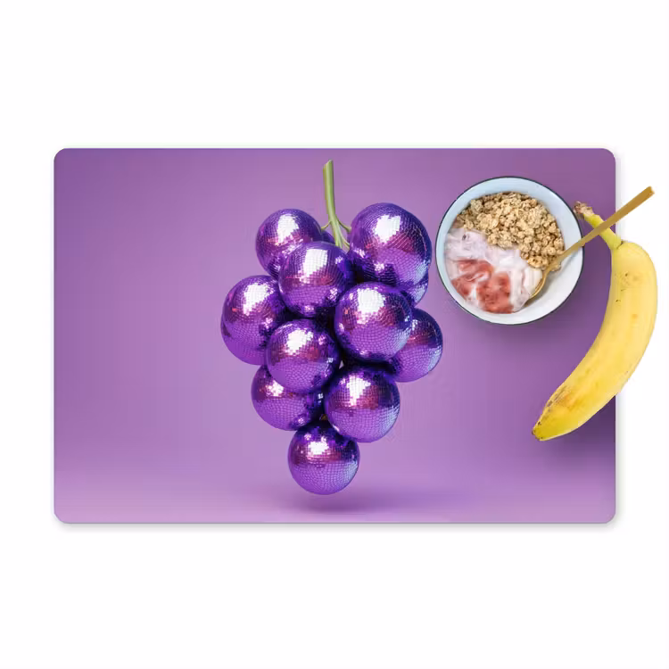 Placemat - 6 stuks - Druif - Disco - Glitter - Paars — 1
