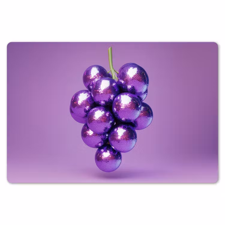 Placemat - 6 stuks - Druif - Disco - Glitter - Paars — 7