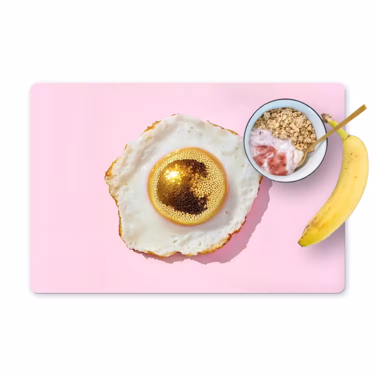 Placemat - 6 stuks - Ei - Disco - Ontbijt - Glitter — 1