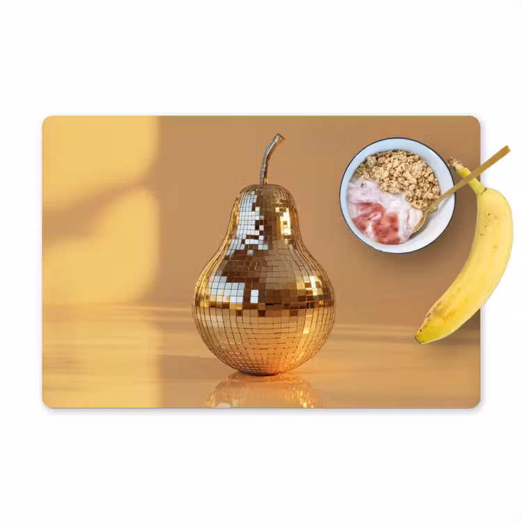 Placemat - 6 stuks - Goud - Disco - Glitter - Peer — 1