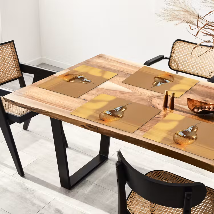 Placemat - 6 stuks - Goud - Disco - Glitter - Peer — 5
