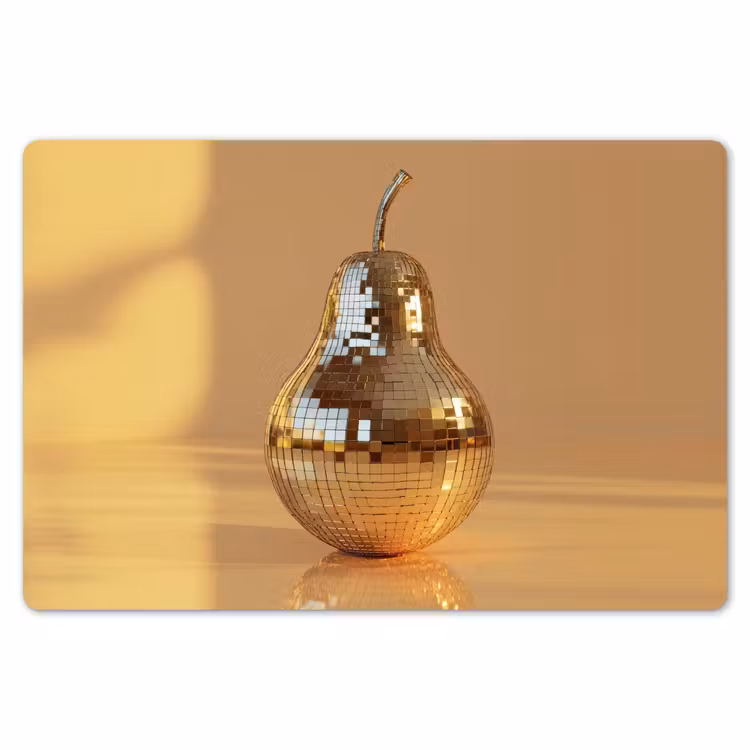 Placemat - 6 stuks - Goud - Disco - Glitter - Peer — 7