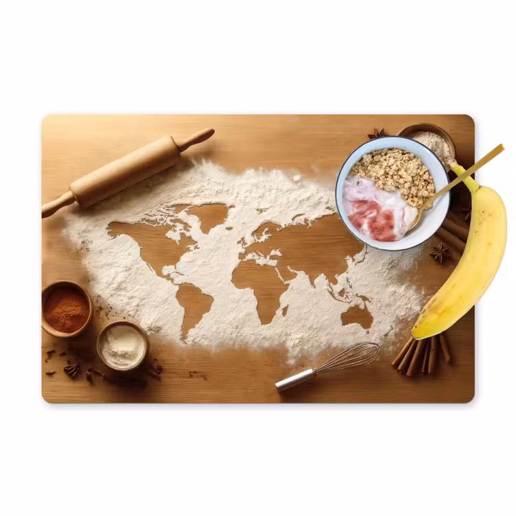 Placemat - 6 stuks - Hout - Wereldkaart - Bakken - Keuken — 1