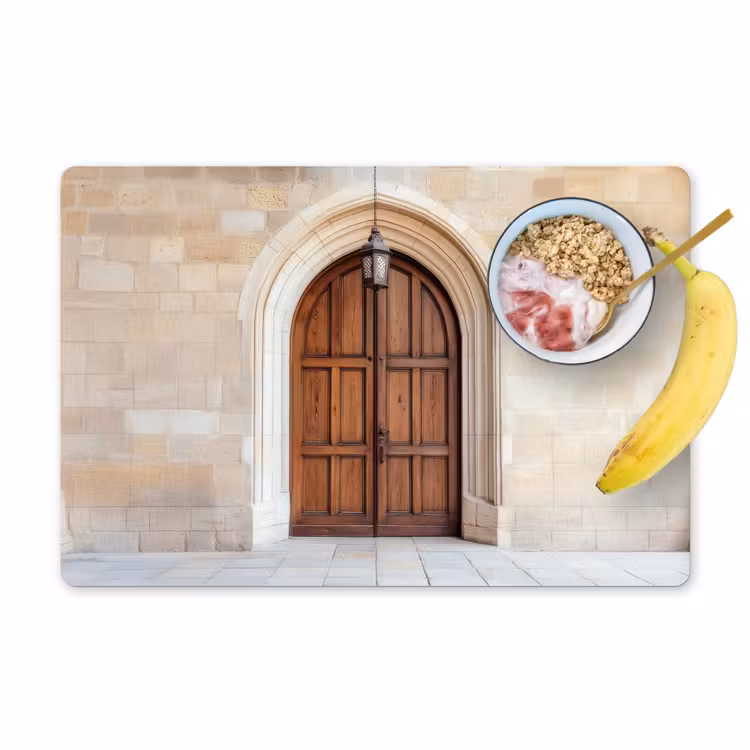Placemat - 6 stuks - Houten - Deur - Lantaarn — 1