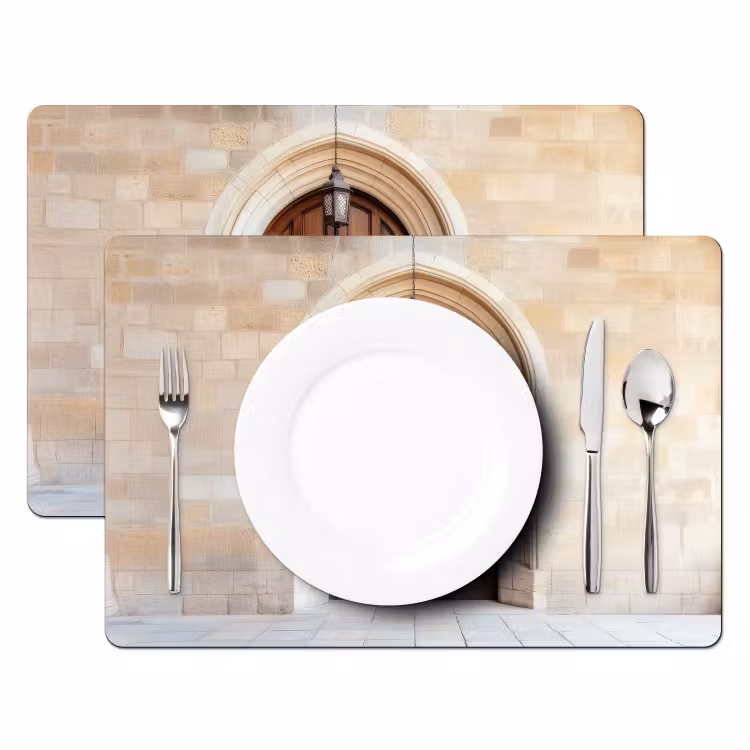 Placemat - 6 stuks - Houten - Deur - Lantaarn — 2