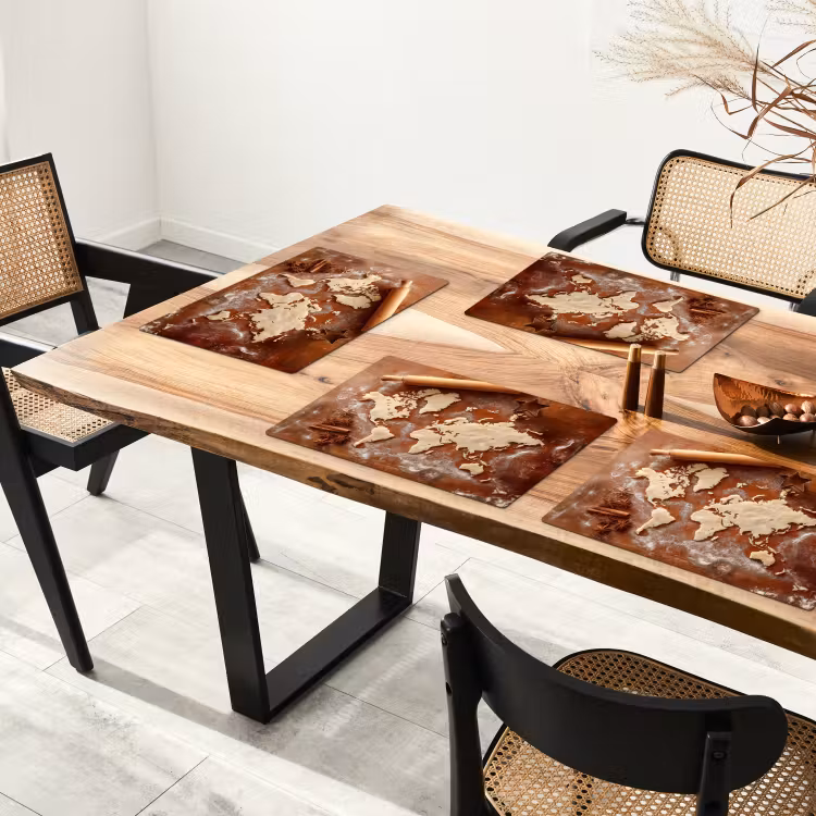 Placemat - 6 stuks - Wereldkaart - Koekjesdeeg - Warme baksfeer — 5