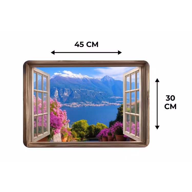 Placemat - 6 stuks - Doorkijk - Berg - Landschap - Uitzicht - Meer — 3