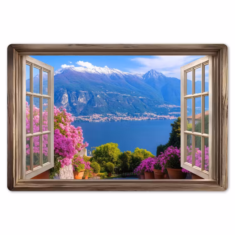 Placemat - 6 stuks - Doorkijk - Berg - Landschap - Uitzicht - Meer — 7
