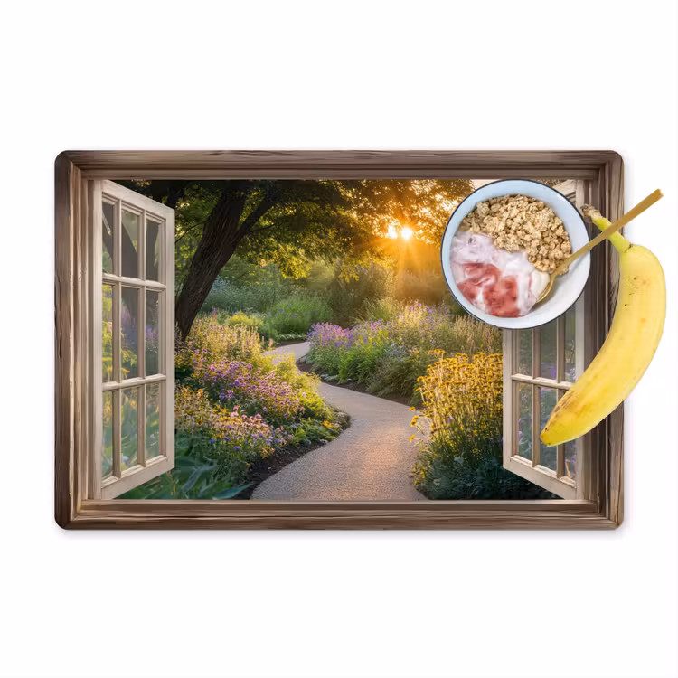 Placemat - 6 stuks - Doorkijk - Bloemen - Natuur - Zon - Pad — 1