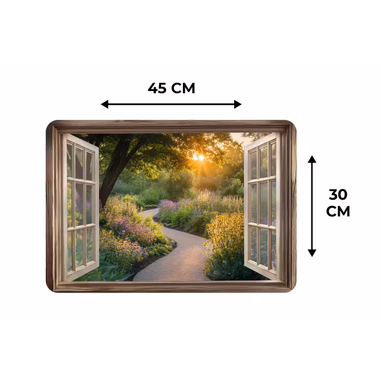 Placemat - 6 stuks - Doorkijk - Bloemen - Natuur - Zon - Pad — 3