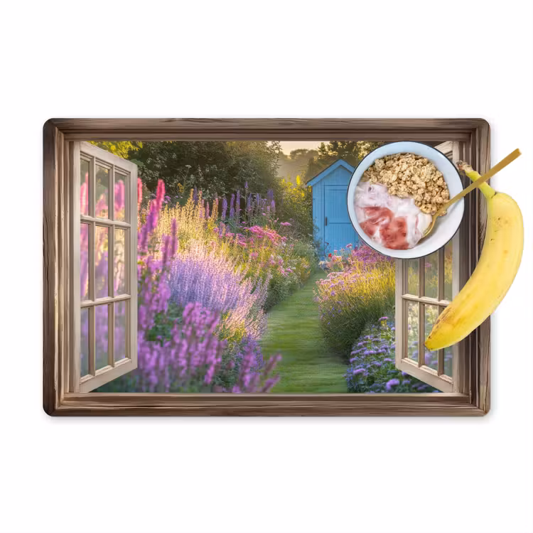 Placemat - 6 stuks - Doorkijk - Bloemen - Raam - Natuur — 1