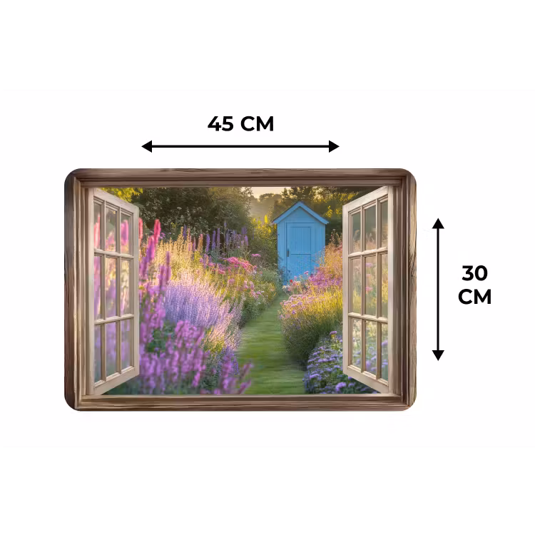 Placemat - 6 stuks - Doorkijk - Bloemen - Raam - Natuur — 3