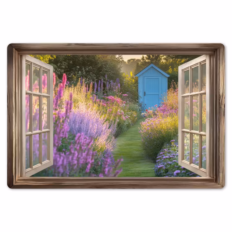 Placemat - 6 stuks - Doorkijk - Bloemen - Raam - Natuur — 7