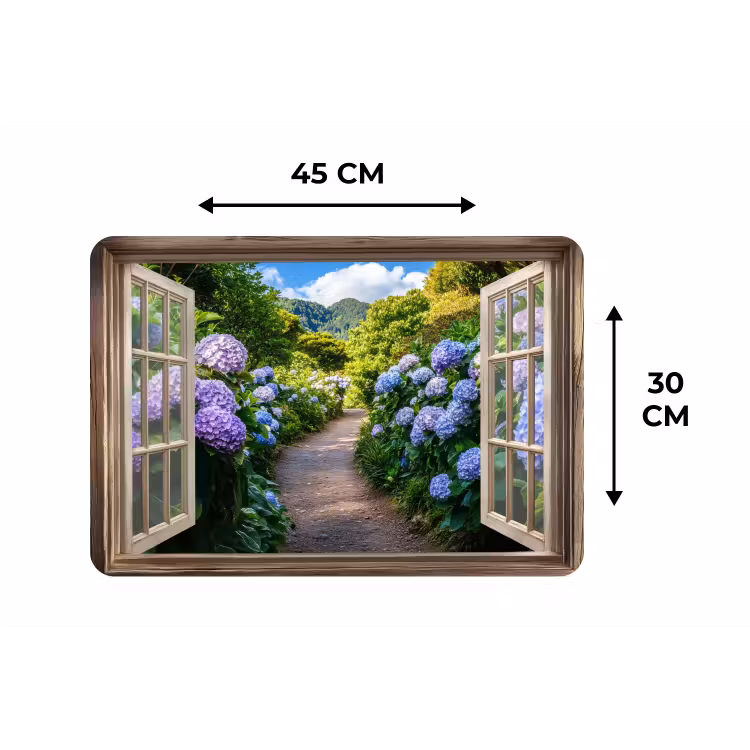 Placemat - 6 stuks - Doorkijk - Hortensia - Pad - Natuur — 3