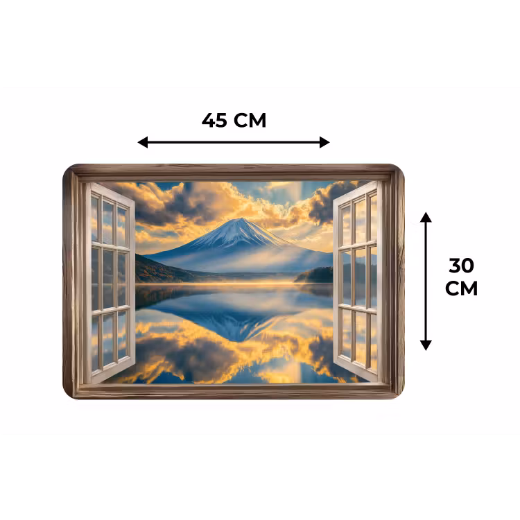 Placemat - 6 stuks - Doorkijk - Landschap - Bergen - Uitzicht - Raam — 3