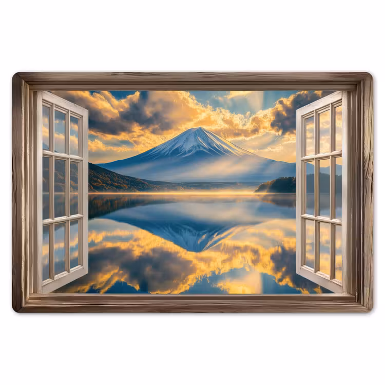 Placemat - 6 stuks - Doorkijk - Landschap - Bergen - Uitzicht - Raam — 7