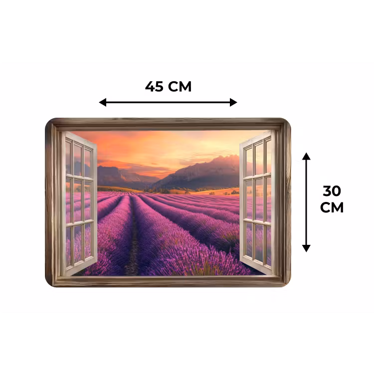 Placemat - 6 stuks - Doorkijk - Lavendel - Landschap - Bloemen - Paars — 3