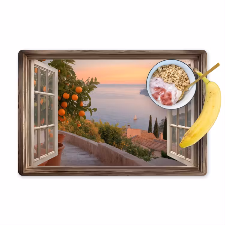 Placemat - 6 stuks - Doorkijk - Uitzicht - Meer - Landschap — 1