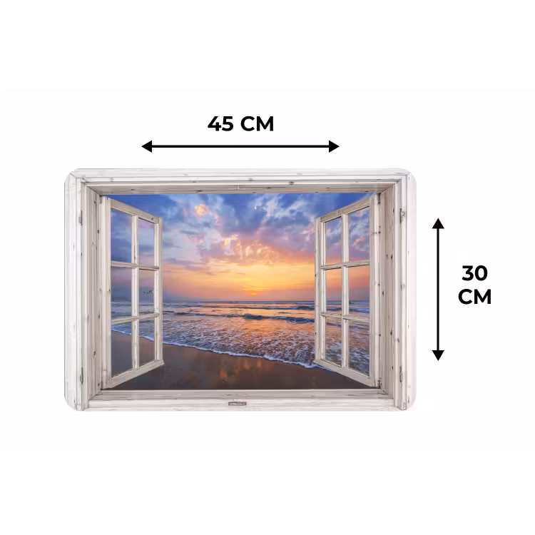 Placemat - 6 stuks - Doorkijk - Zee - Strand - Zonsondergang - Blauw — 2