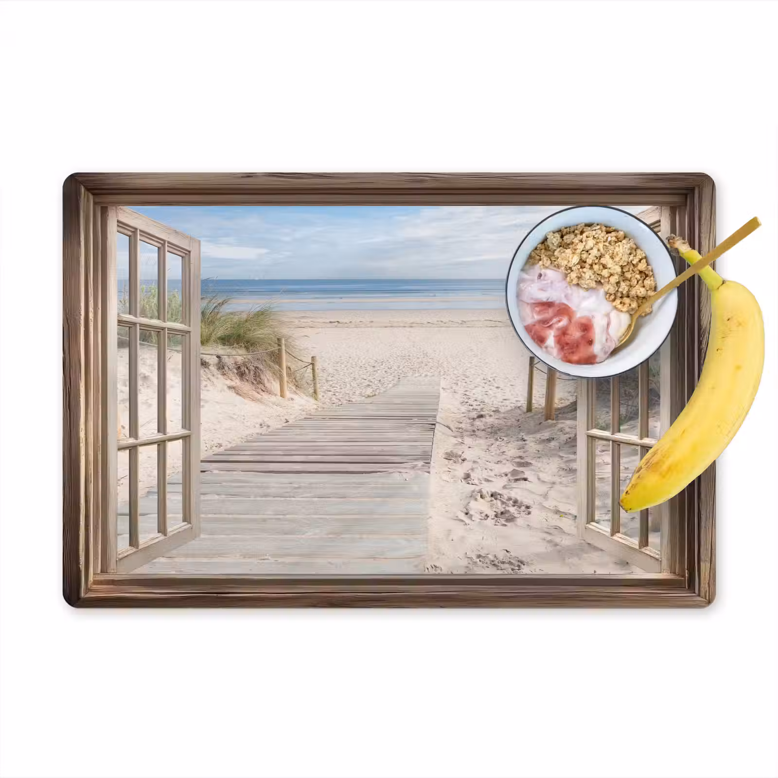 Placemat - 6 stuks - Doorkijk - Strand - Duinen - Pad - Landschap — 1