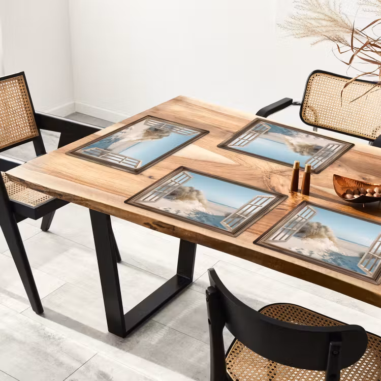 Placemat - 6 stuks - Doorkijk - Helmgras - Duinen - Zee - Landschap — 5