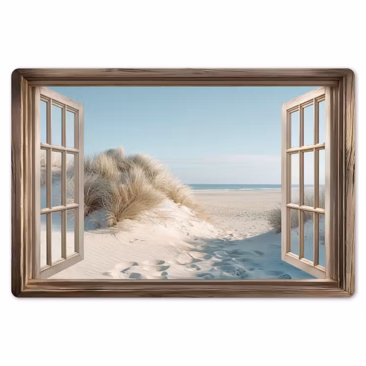 Placemat - 6 stuks - Doorkijk - Helmgras - Duinen - Zee - Landschap — 7
