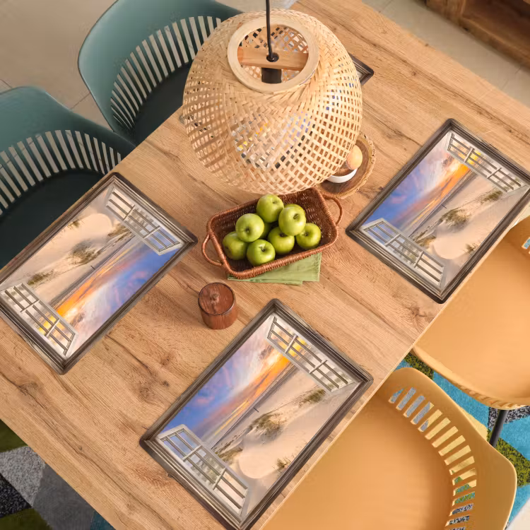 Placemat - 6 stuks - Doorkijk - Strand - Duinen - Natuur - Landschap — 6