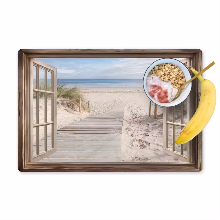 Placemat - 6 stuks - Doorkijk - Strand - Duinen - Pad - Landschap — 1