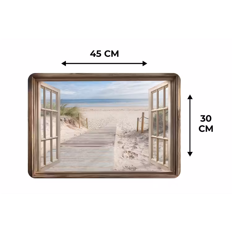 Placemat - 6 stuks - Doorkijk - Strand - Duinen - Pad - Landschap — 3