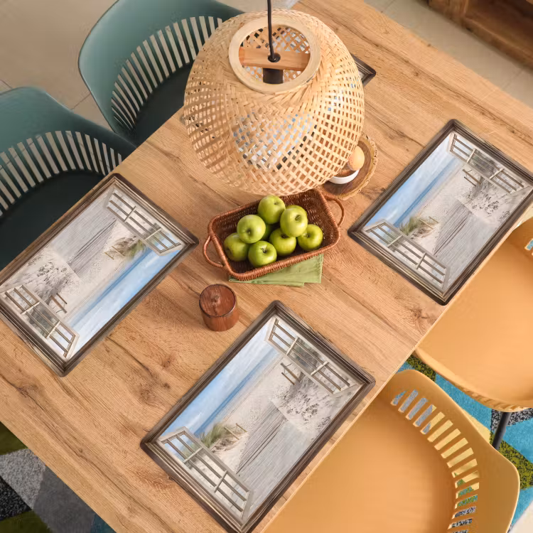 Placemat - 6 stuks - Doorkijk - Strand - Duinen - Pad - Landschap — 6