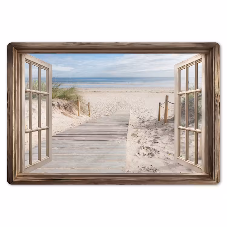 Placemat - 6 stuks - Doorkijk - Strand - Duinen - Pad - Landschap — 7