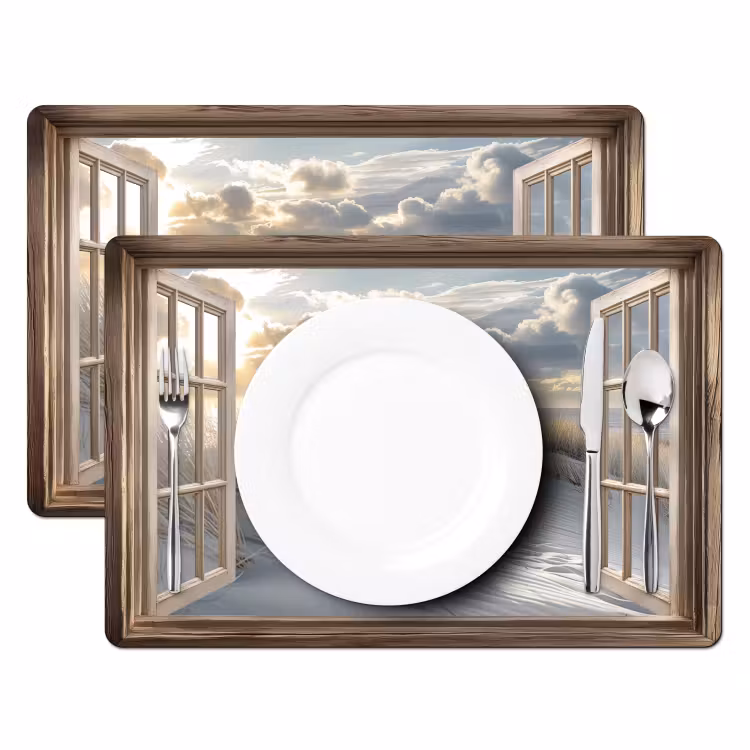 Placemat - 6 stuks - Doorkijk - Strand - Duinen - Zee - Natuur — 2