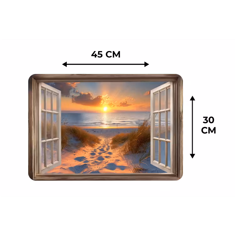 Placemat - 6 stuks - Doorkijk - Strand - Duinen - Zonsondergang — 3