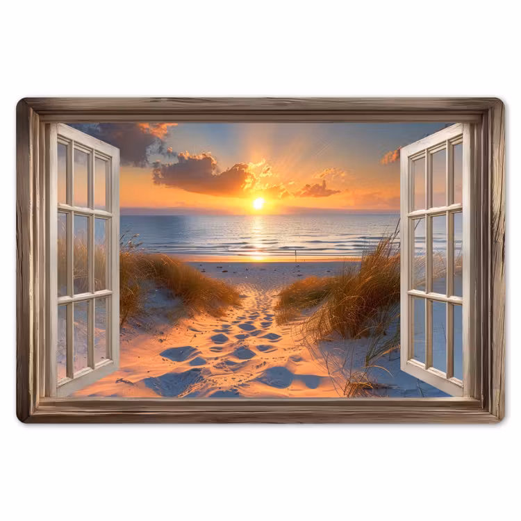 Placemat - 6 stuks - Doorkijk - Strand - Duinen - Zonsondergang — 7