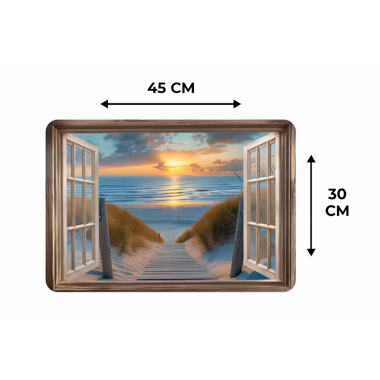 Placemat - 6 stuks - Doorkijk - Strand - Pad - Zonsondergang — 3