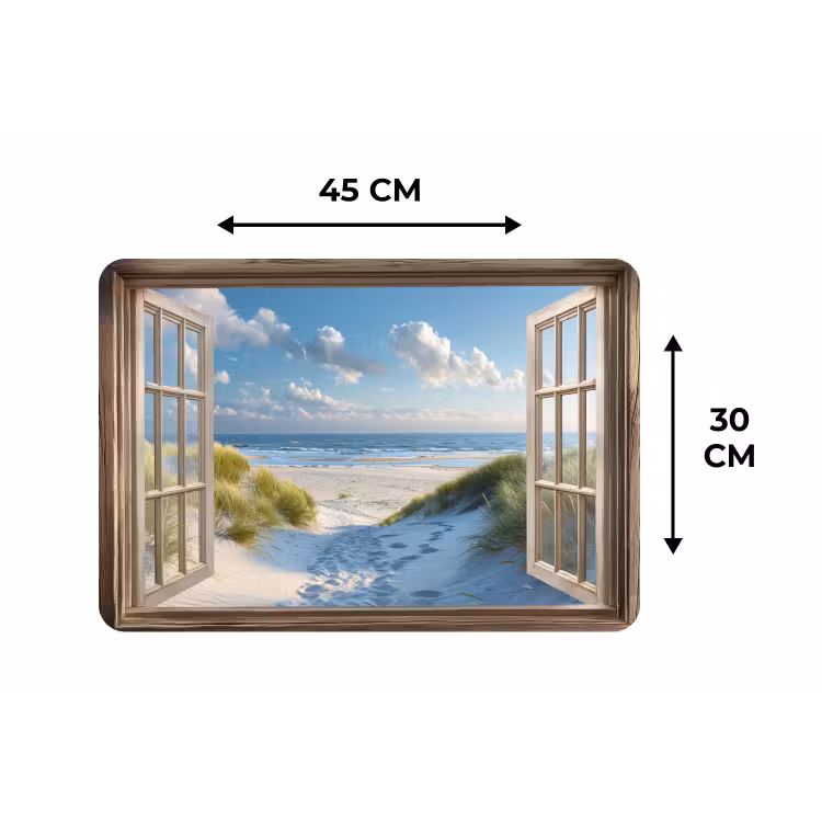 Placemat - 6 stuks - Doorkijk - Strand - Raam - Duinen - Zee — 3