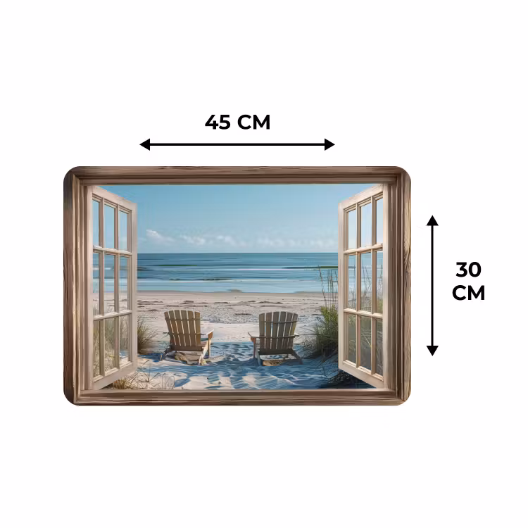 Placemat - 6 stuks - Doorkijk - Strandstoelen - Duinen - Zee - Natuur — 3