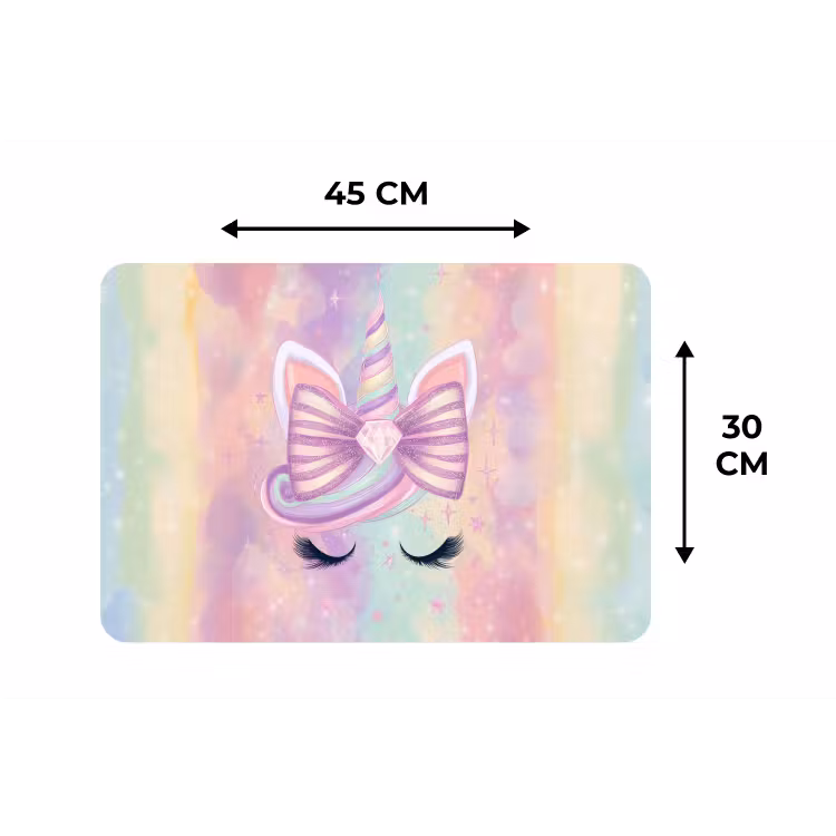 Placemat - 6 stuks - Eenhoorn - Glitters - Regenboog - Pastel — 3