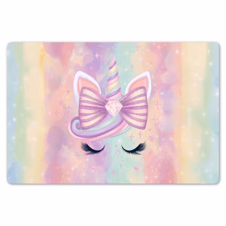 Placemat - 6 stuks - Eenhoorn - Glitters - Regenboog - Pastel — 7