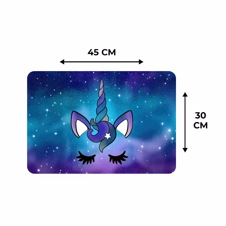 Placemat - 6 stuks - Eenhoorn - Sterrenhemel - Ster - Blauw — 3