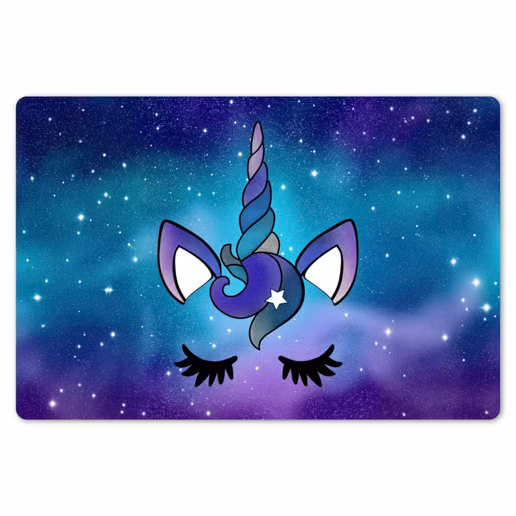 Placemat - 6 stuks - Eenhoorn - Sterrenhemel - Ster - Blauw — 7
