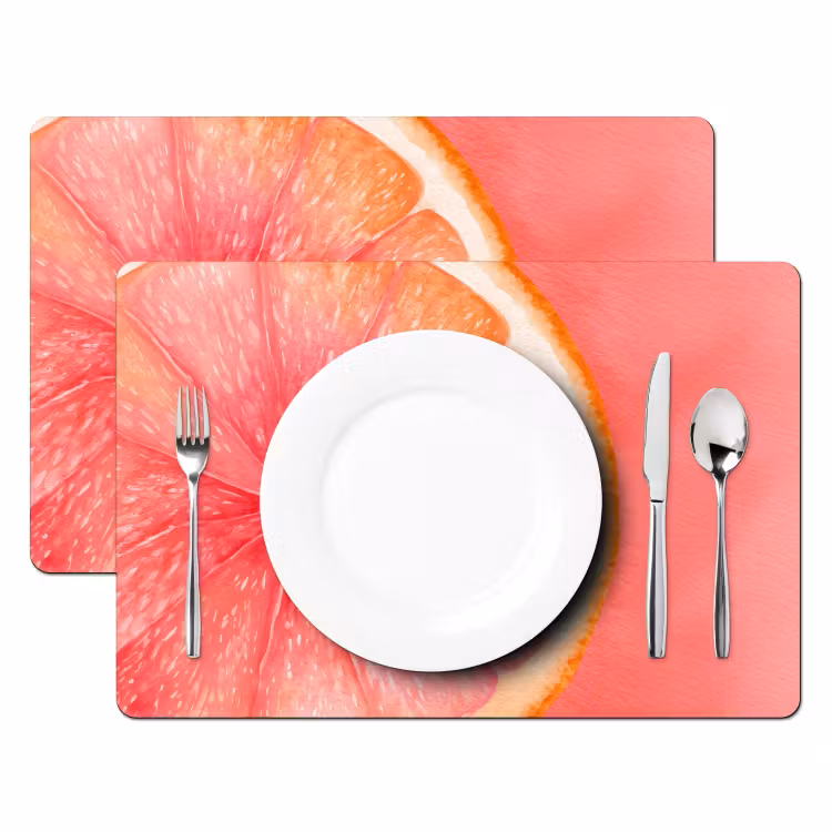 Placemat - 6 stuks - Grapefruit - Roze - Levendig — 2