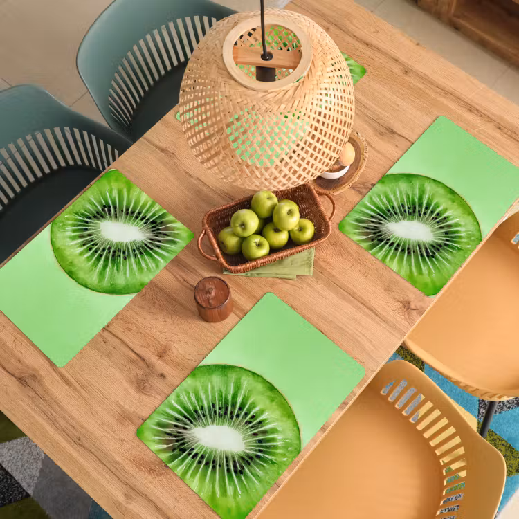 Placemat - 6 stuks - Kiwi - Groen - Fris — 6
