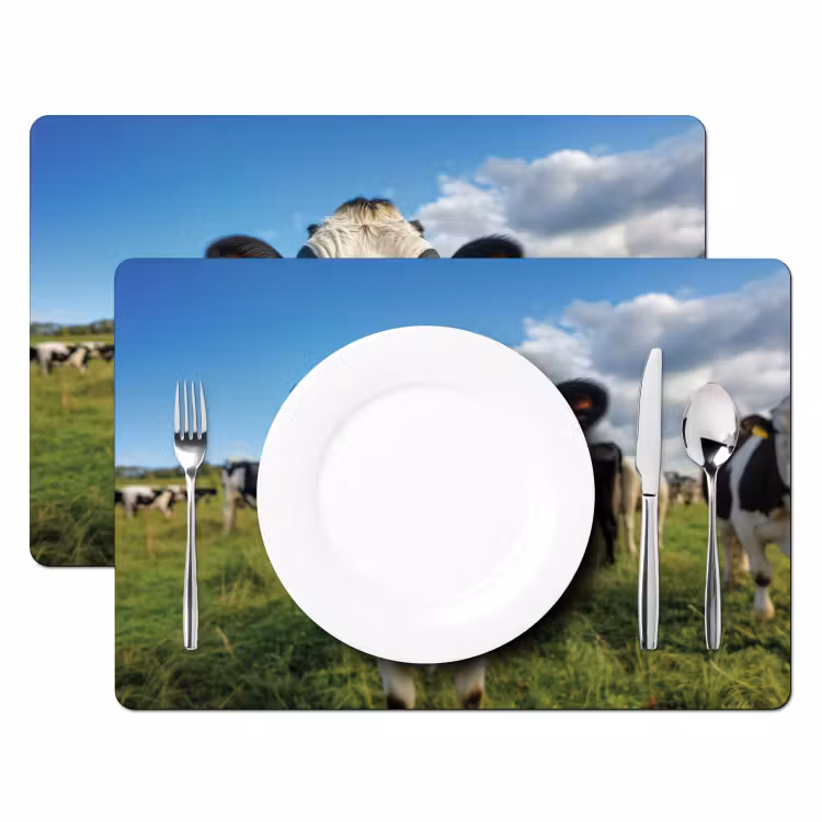 Placemat - 6 stuks - Koe - Tong - Weide — 2