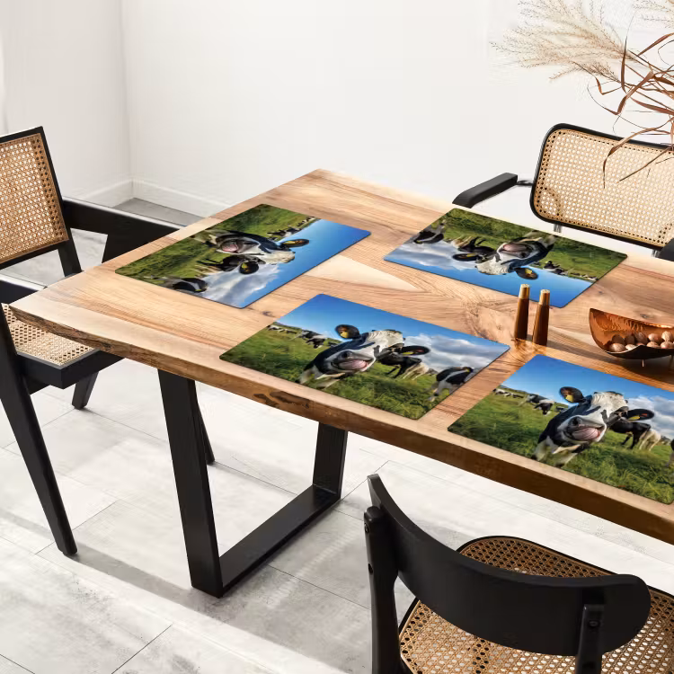 Placemat - 6 stuks - Koe - Tong - Weide — 5