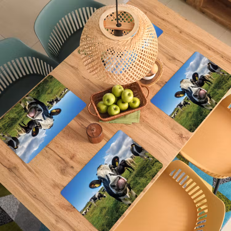 Placemat - 6 stuks - Koe - Tong - Weide — 6