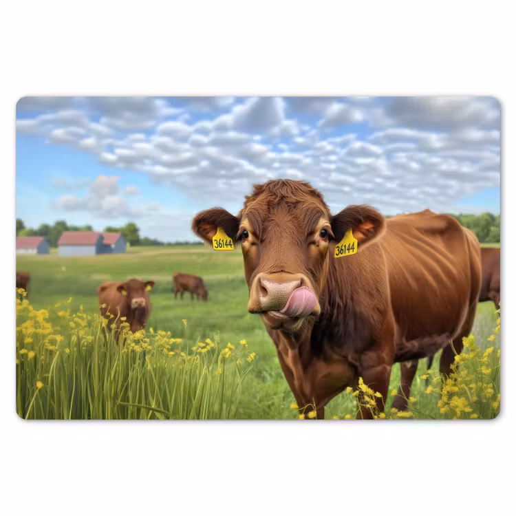 Placemat - 6 stuks - Koe - Weide - Bloemen — 7